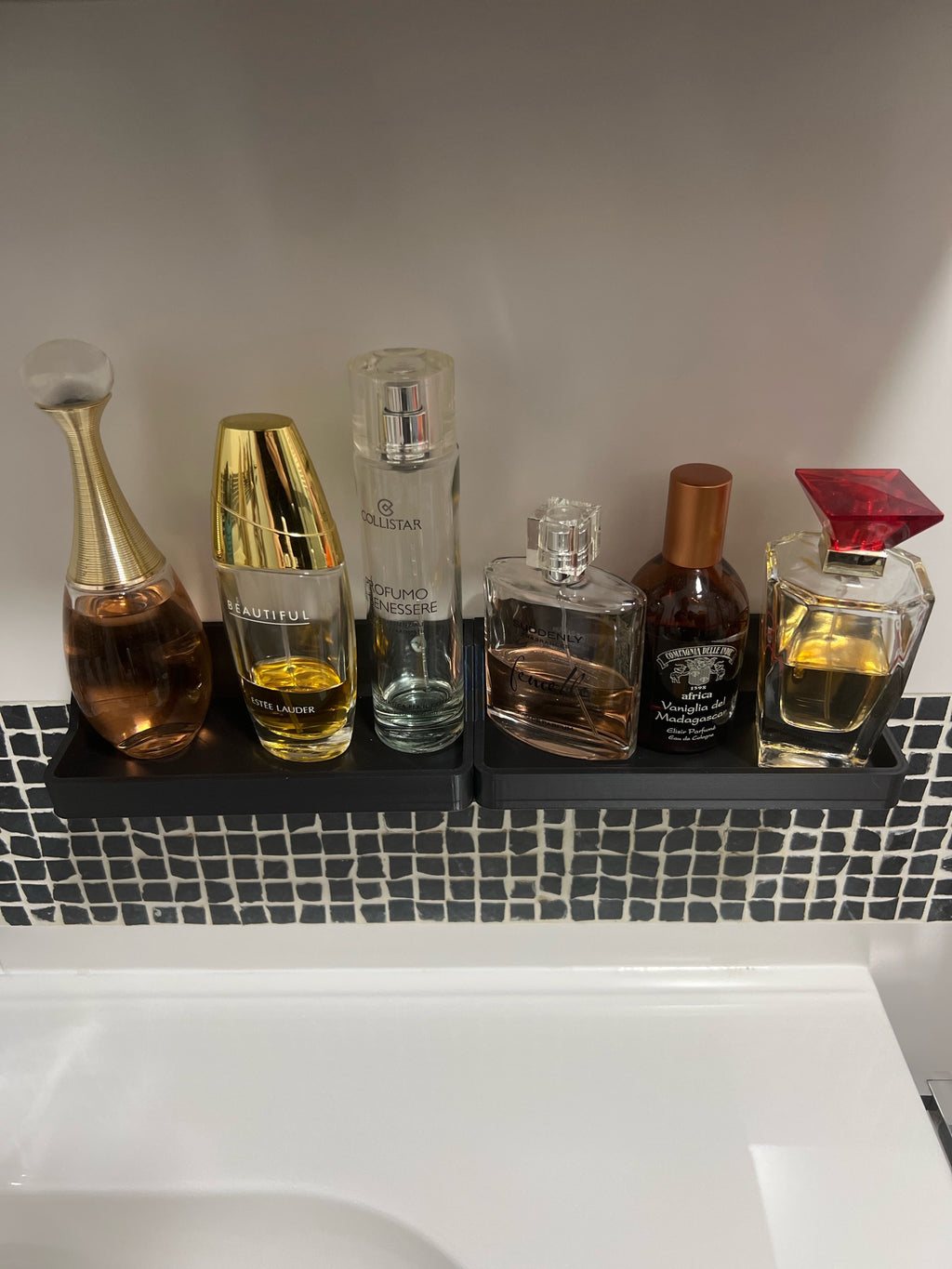 Small shelf with hole for electrical cord