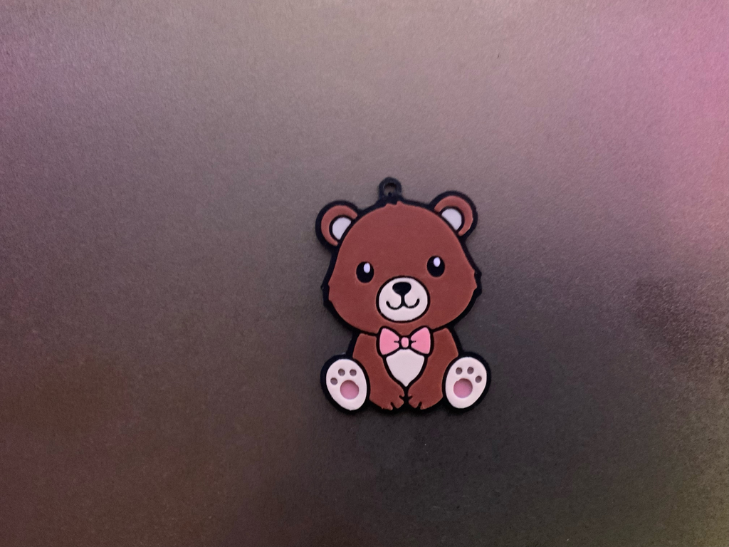 cute animal , clare the bear multicolor keychain \ necklace charm (free for commercial use)