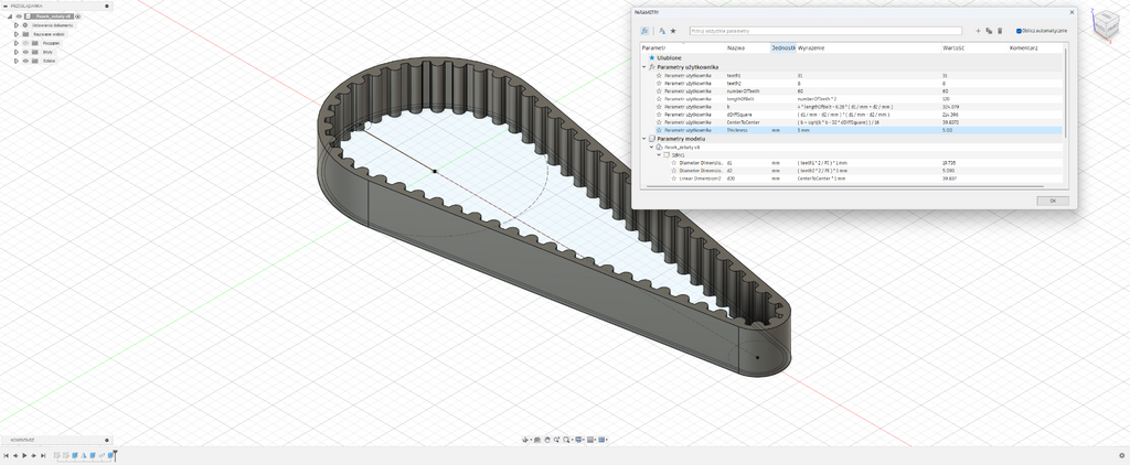 Parametric Rubber Belt Fusion 360