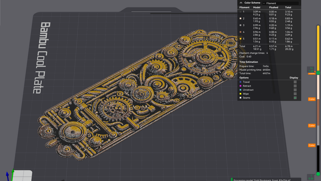 Steampunk Bookmark (HueForge)