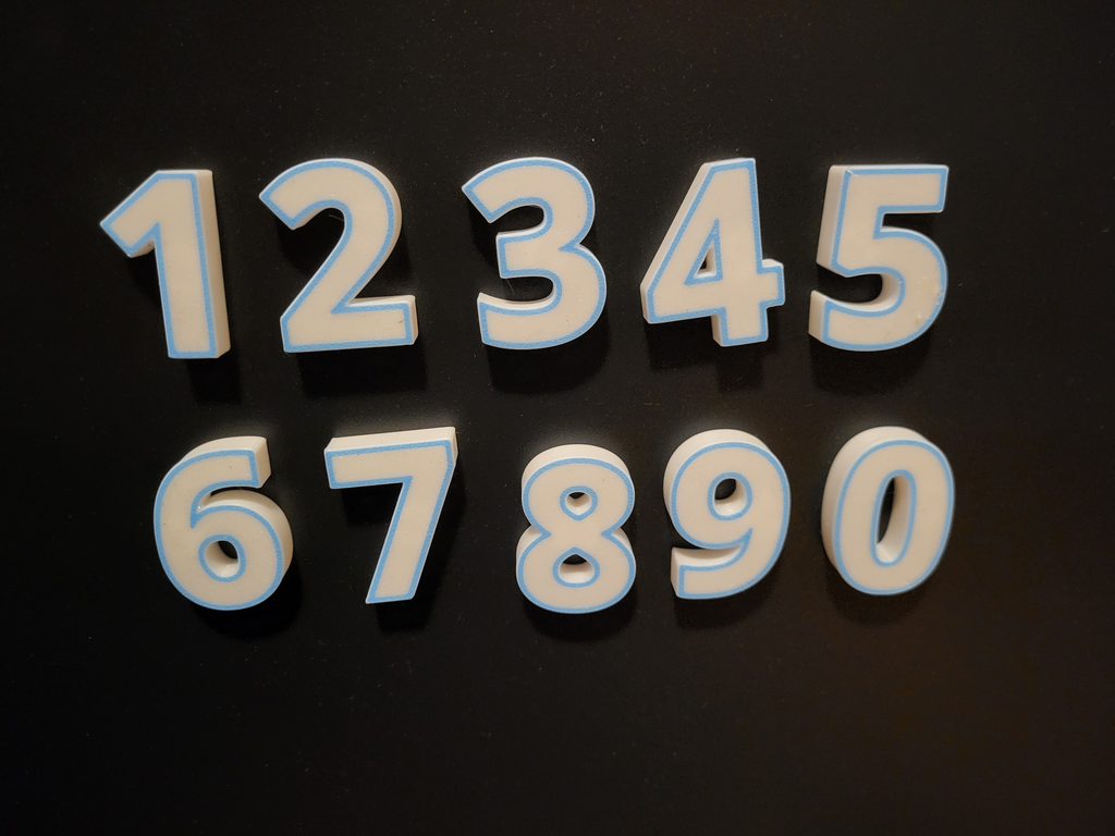 Numbers 0-9 fridge magnets with border
