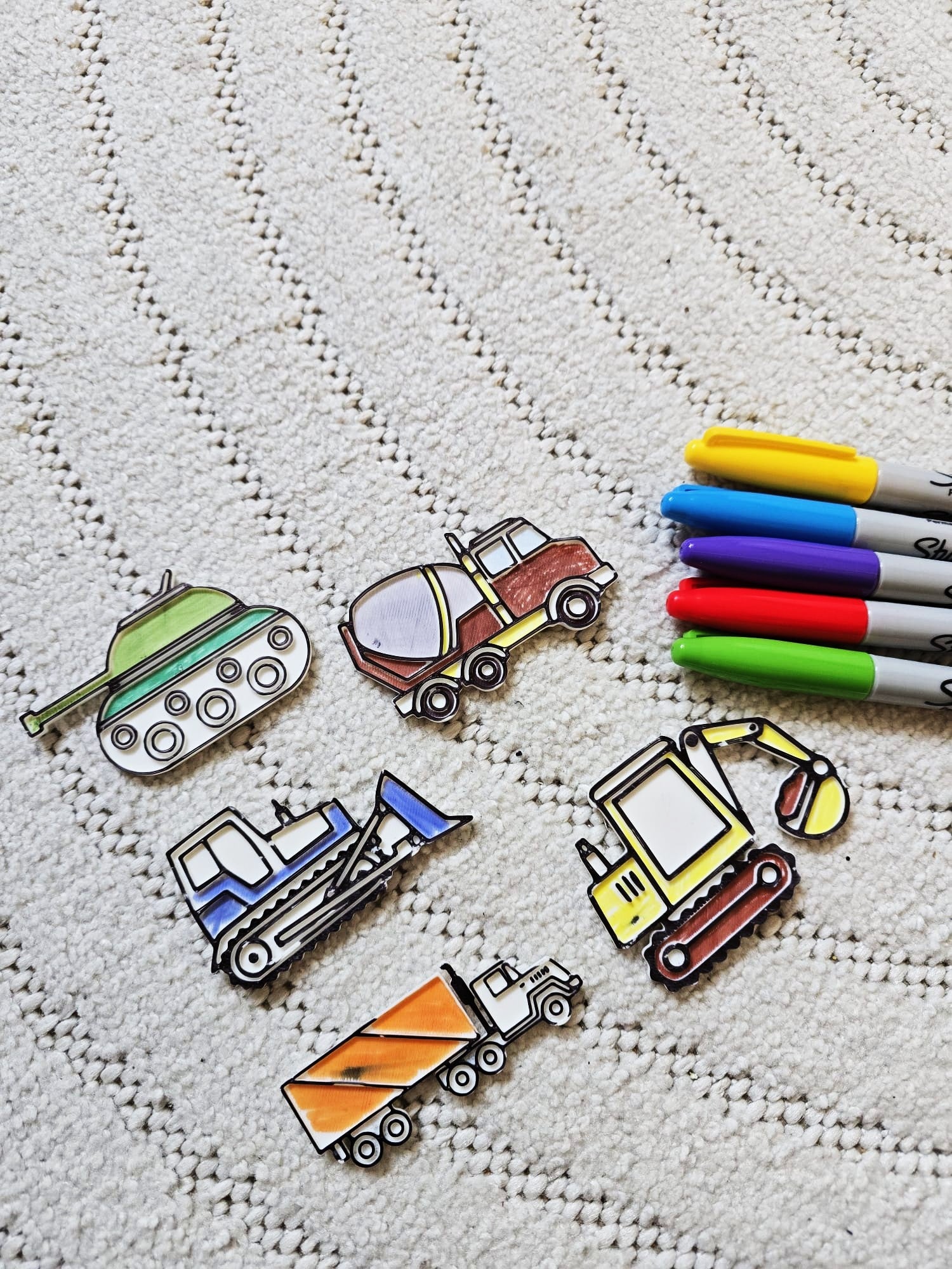 Work Labor Craft Vehicle Color Coloring Set Craft