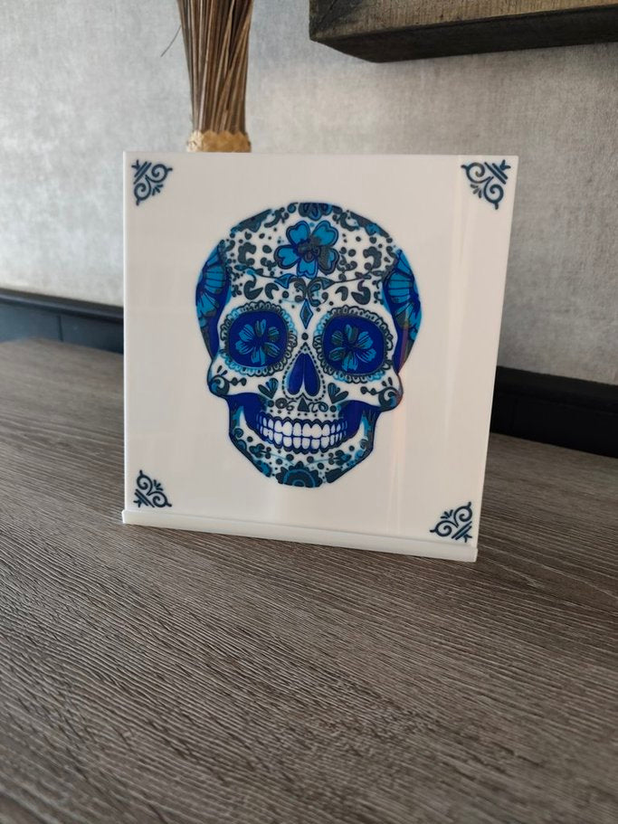 SugarSkull Delft Bathroom Tile