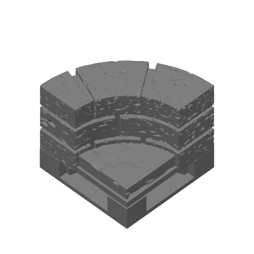 Curved Tile Set w/Low-Wall | Cut Stone | Openlock 25mm