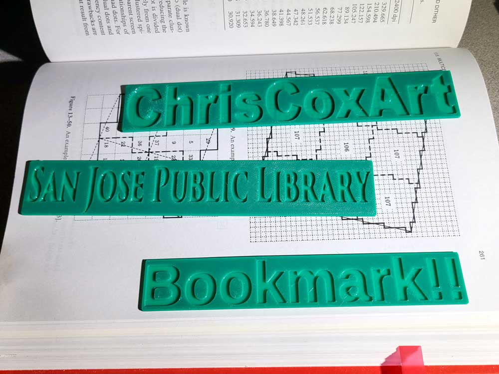 Customizable Text Bookmark with Recessed Letters