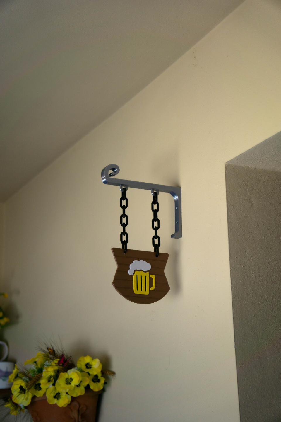 Hanging Tavern Sign with Beer Mug Design