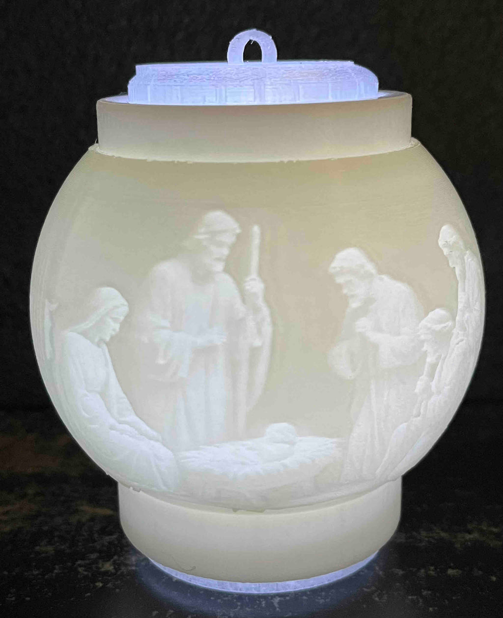 Lighted Nativity Lithophane Christmas Ornament