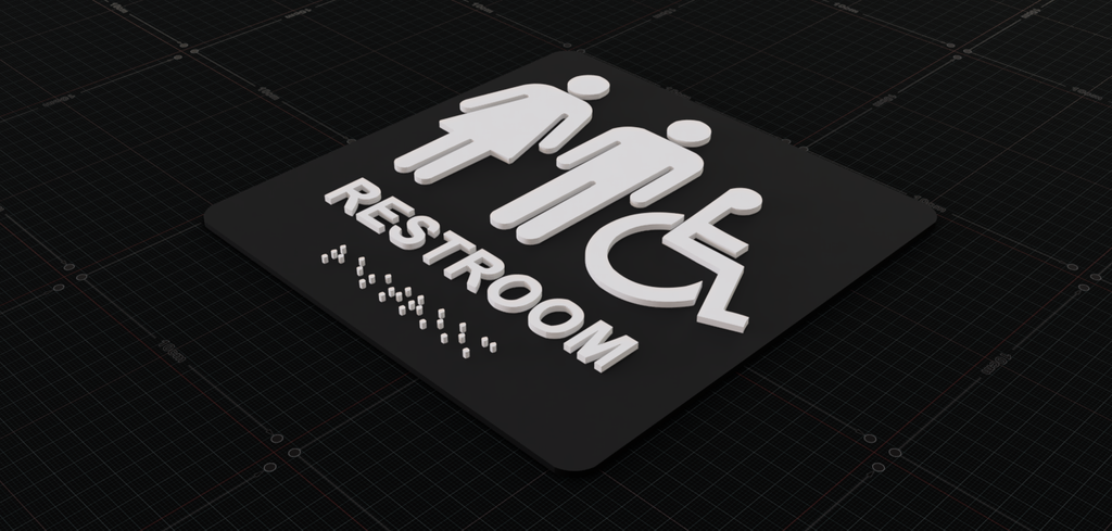 Unisex Accessible Restroom Sign with Braille