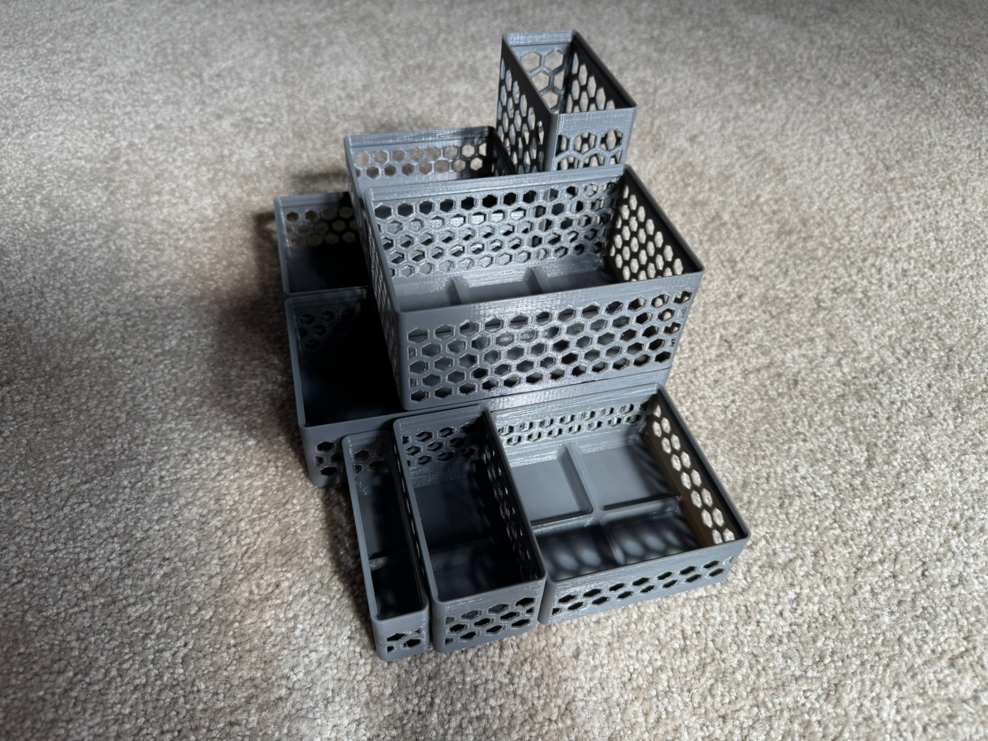 Gridfinity Hex Bins Light all sizes