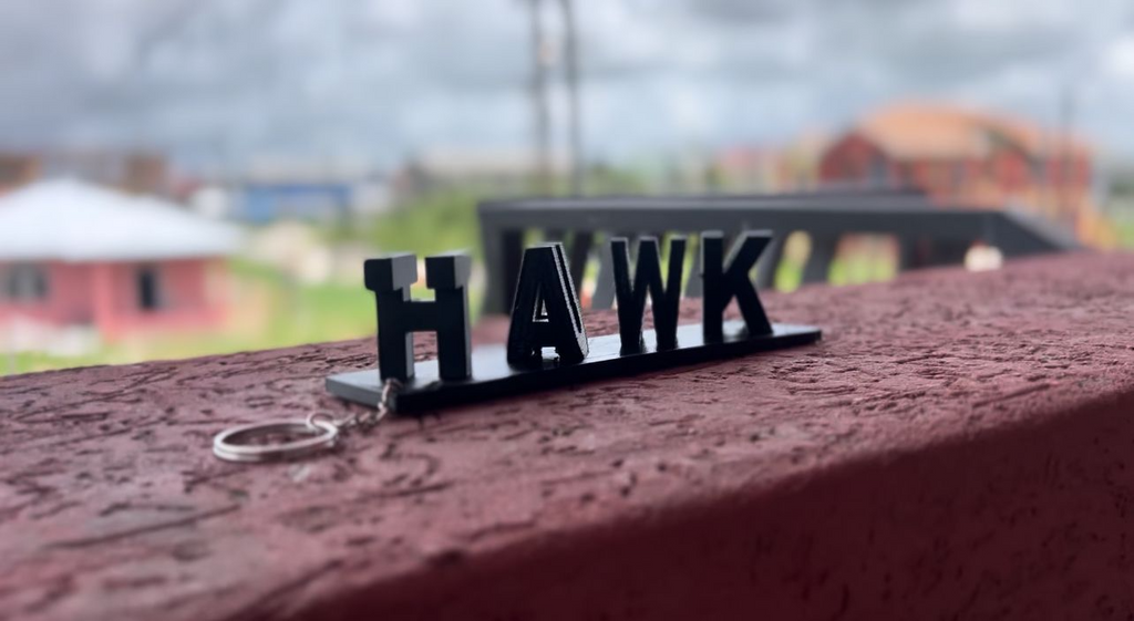 Text flip hawk tuah keychain