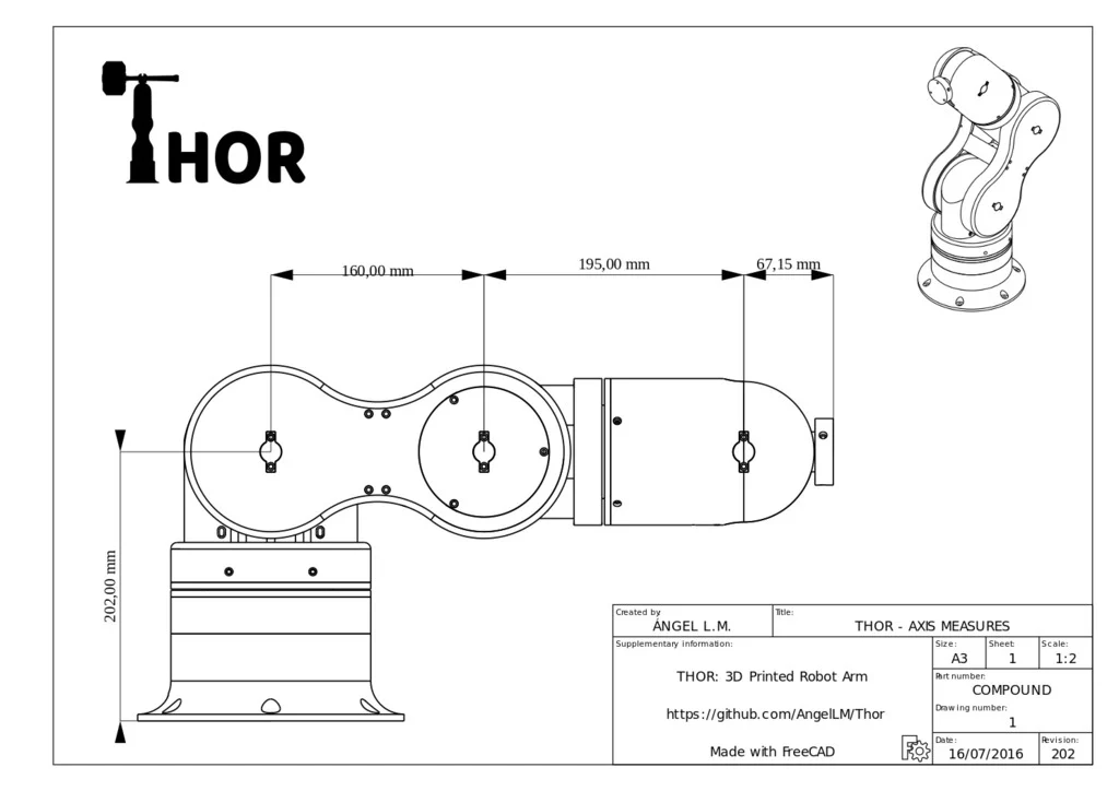 Thor - Open Source, 3D printable Robotic Arm