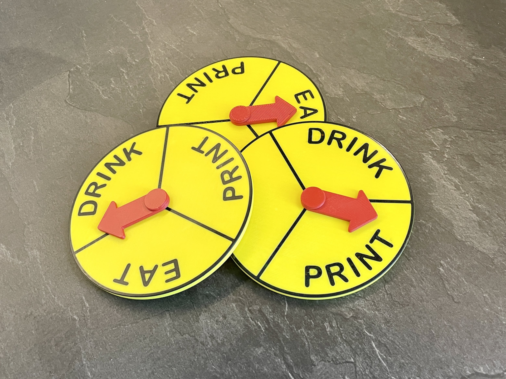 Eat Drink PRINT! Fridge Magnet Wheel of Fortune