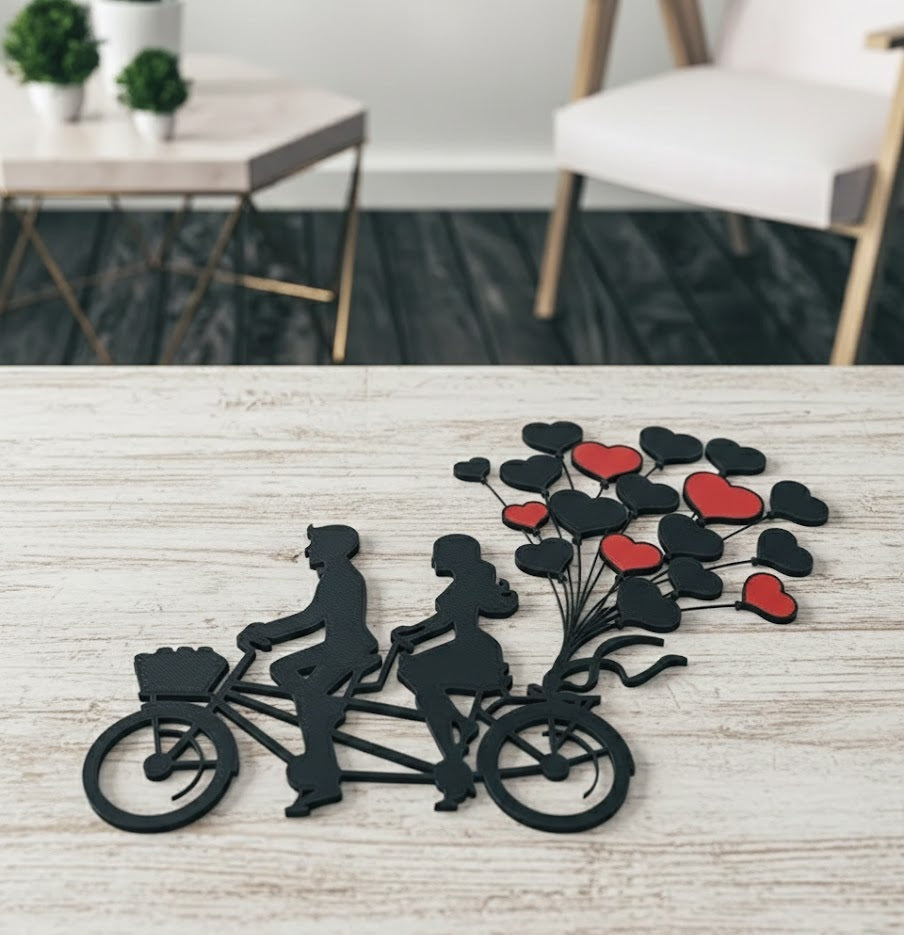 Romantic Tandem Bike Ride - Valentine's Wall Art
