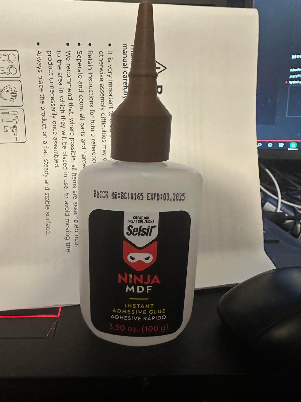 selsil ninja mdf ca glue cap