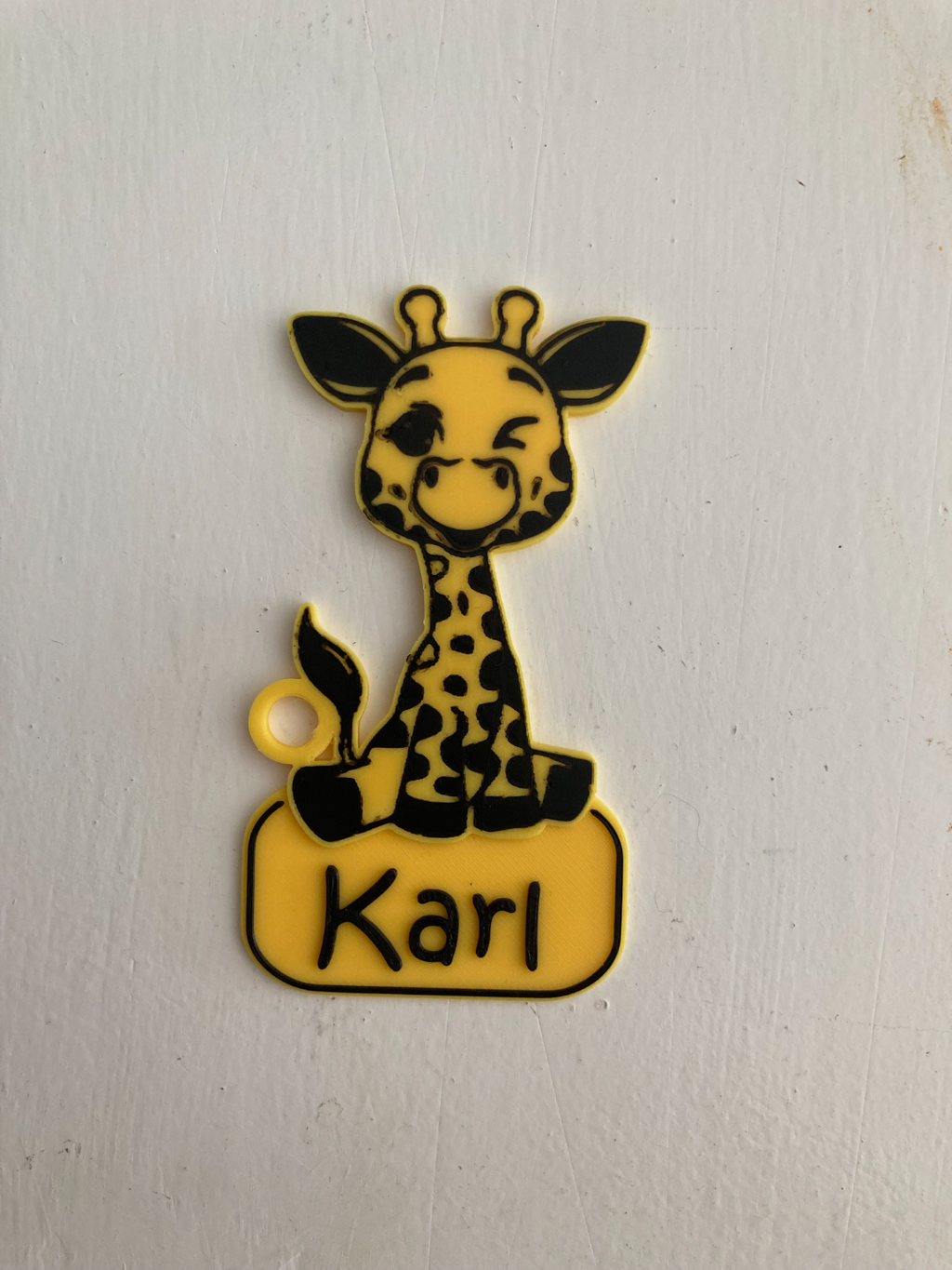 Giraffe name tag keychain