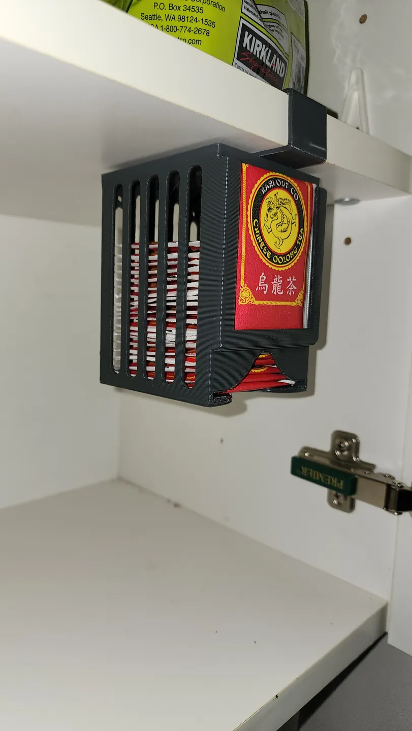 Parametrized Tea Bag Holder. Wall/Under Shelf Mount