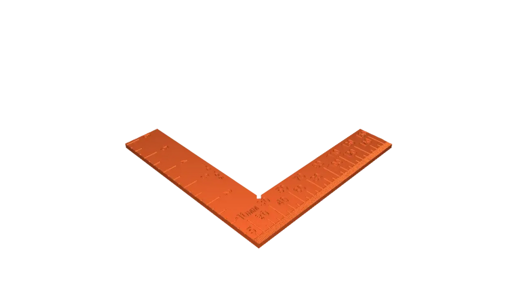 90* angle Inch and MM ruler with center finder