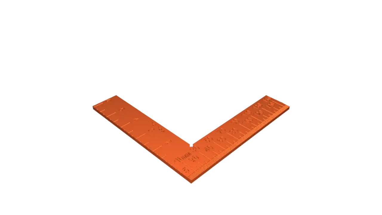 90* angle Inch and MM ruler with center finder