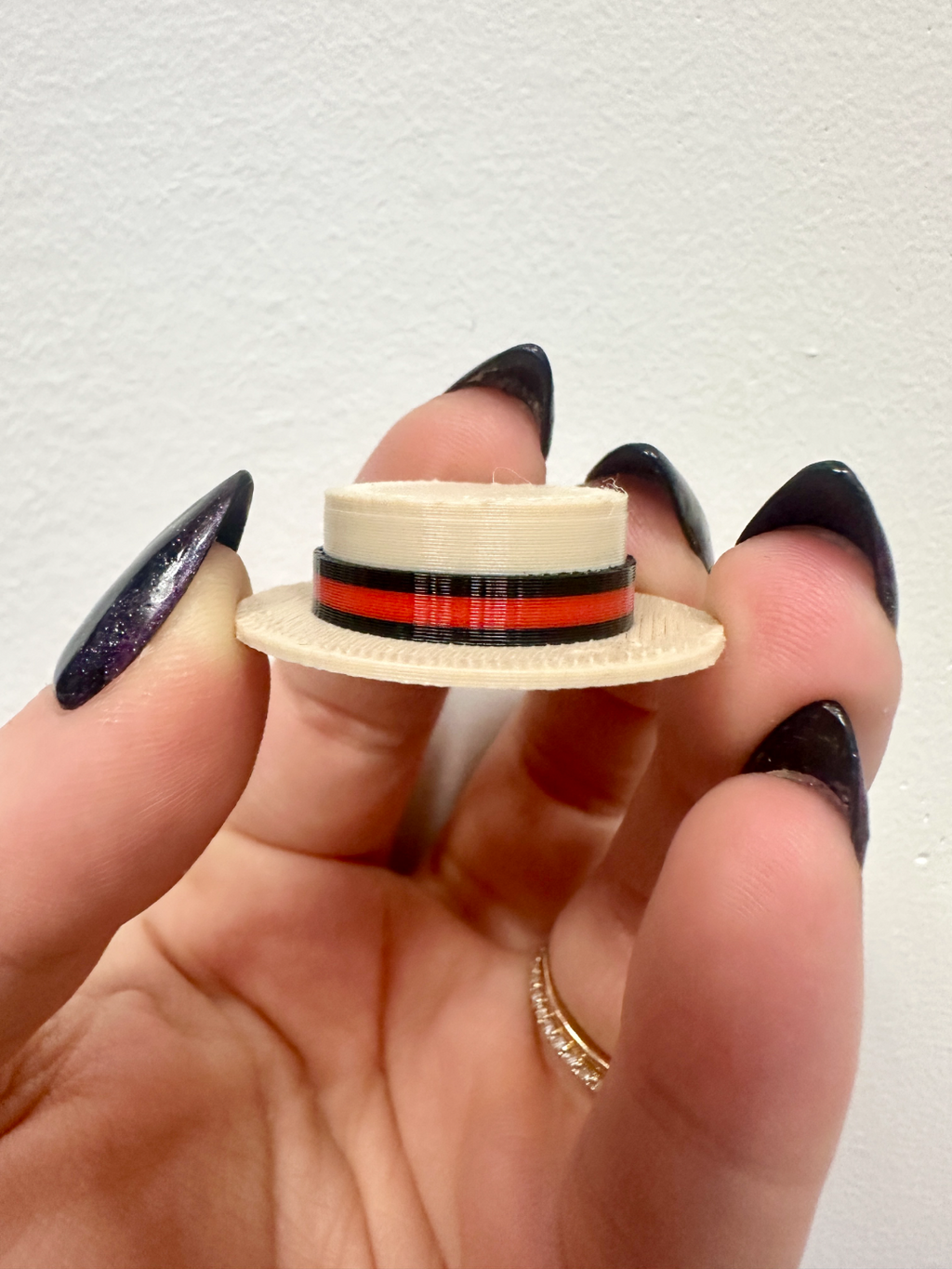 Tiny Boater Hat for Broken Prints