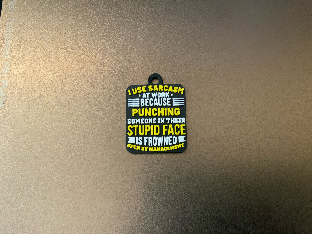 sarcasm keychain / charm (free commercial)