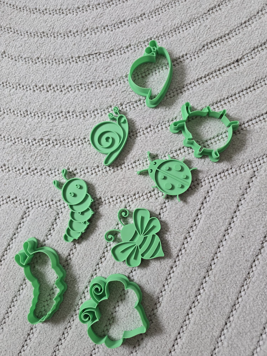 Cute Bug Insect Cookie Cutter Stamp Playdoh Set