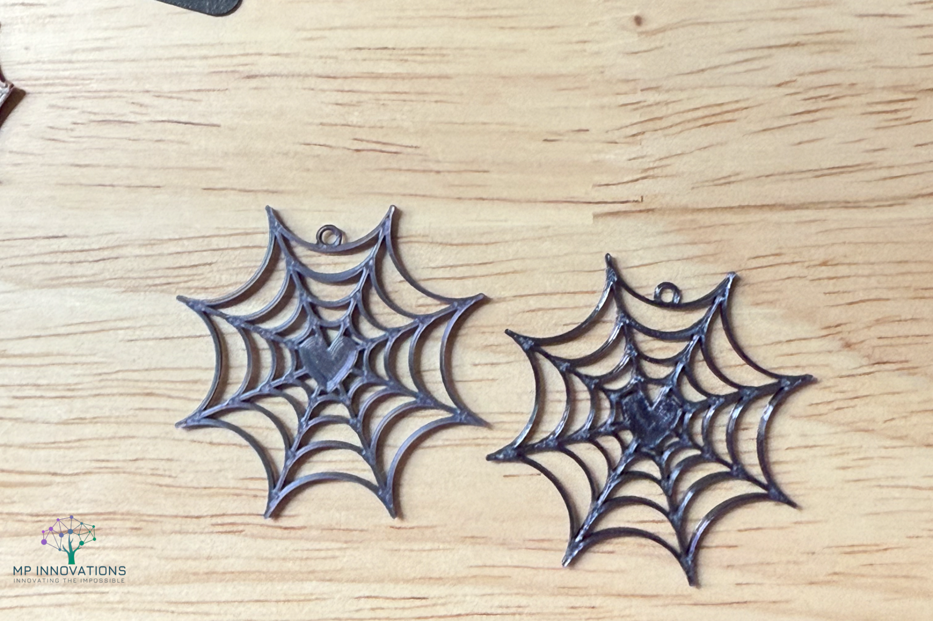 Spider Web with Heart Earrings