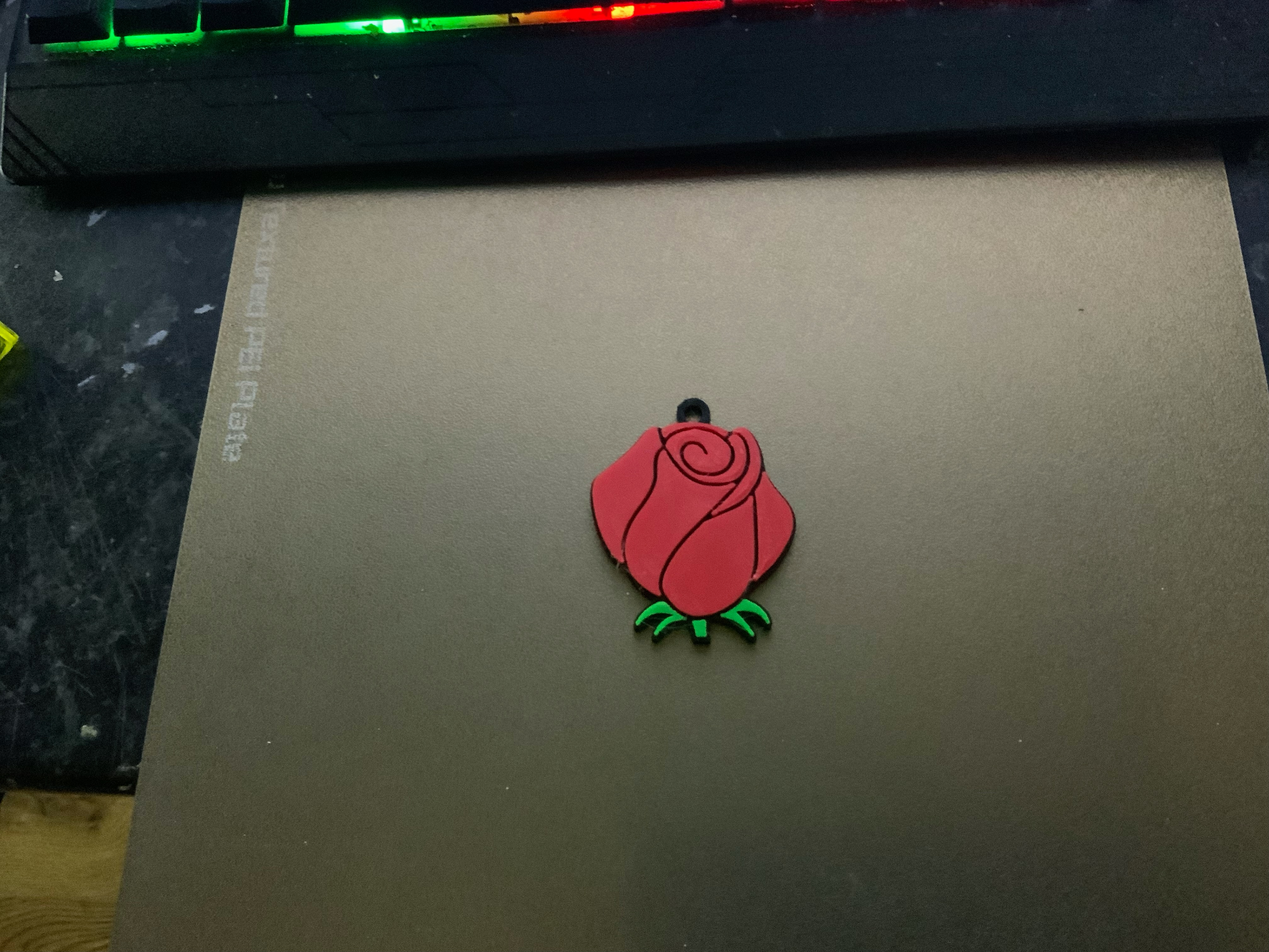 red rose keychain / charm (free commercial)