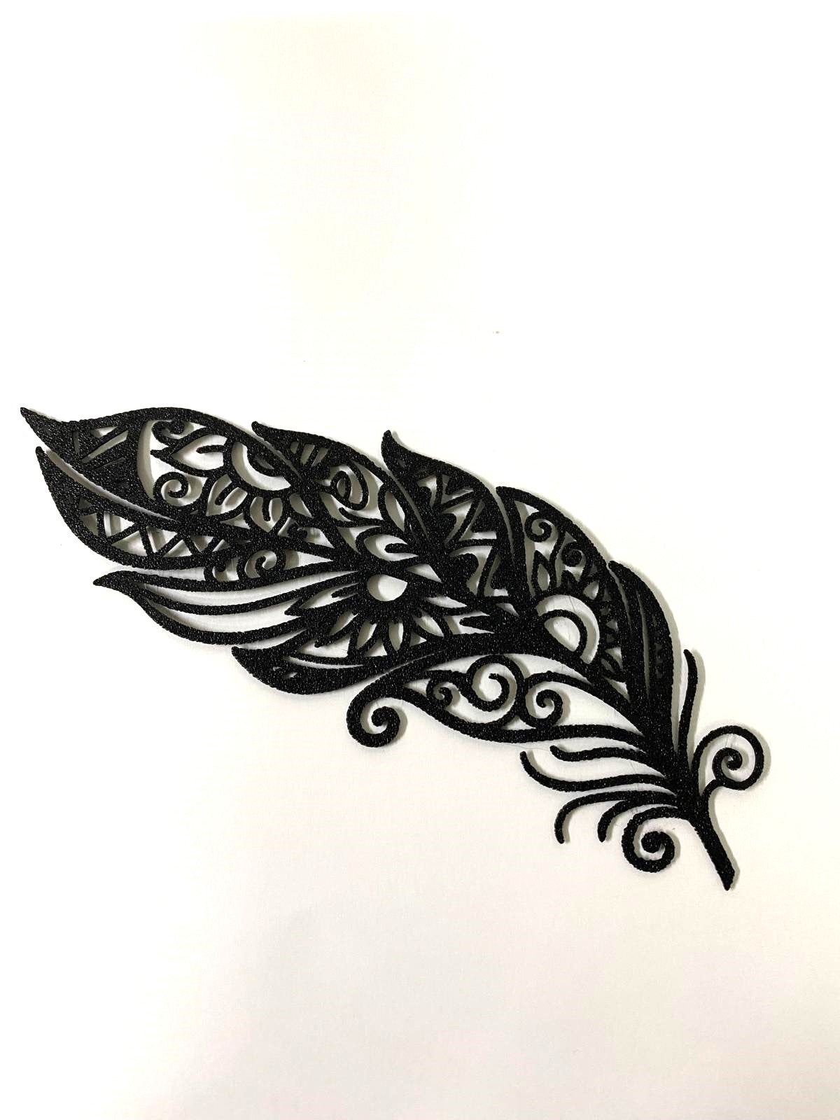 Filigree feather ornament
