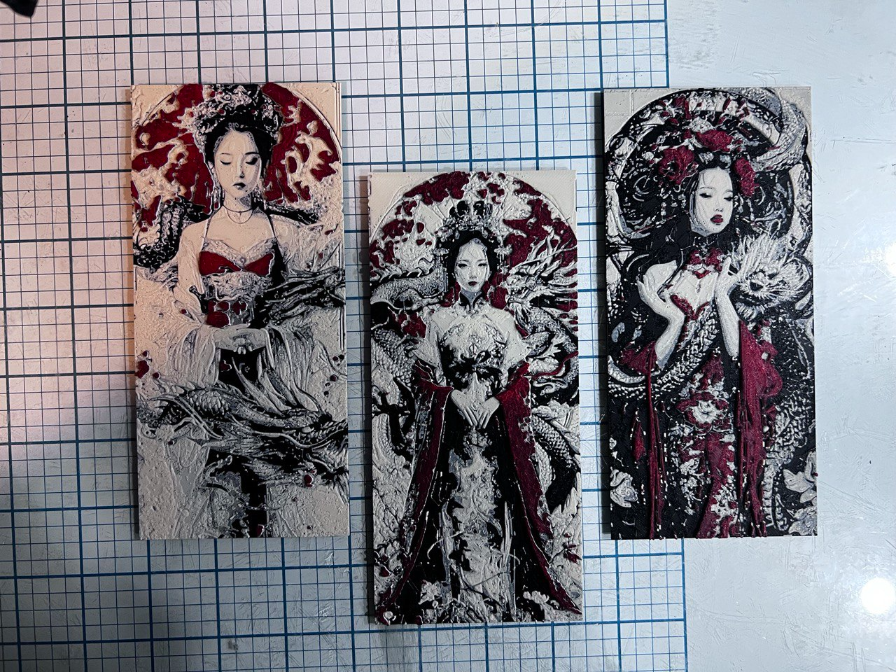 chinese dragon and chinese girl hueforge