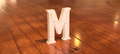 Standing Letter M in a Gypsum Floral Style