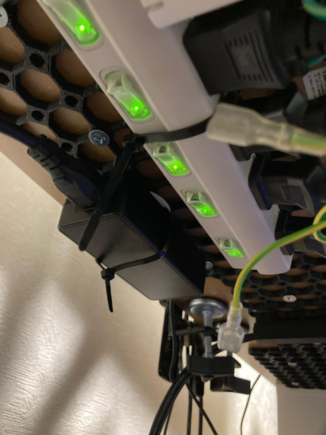 Multiboard underware zip-tie holder