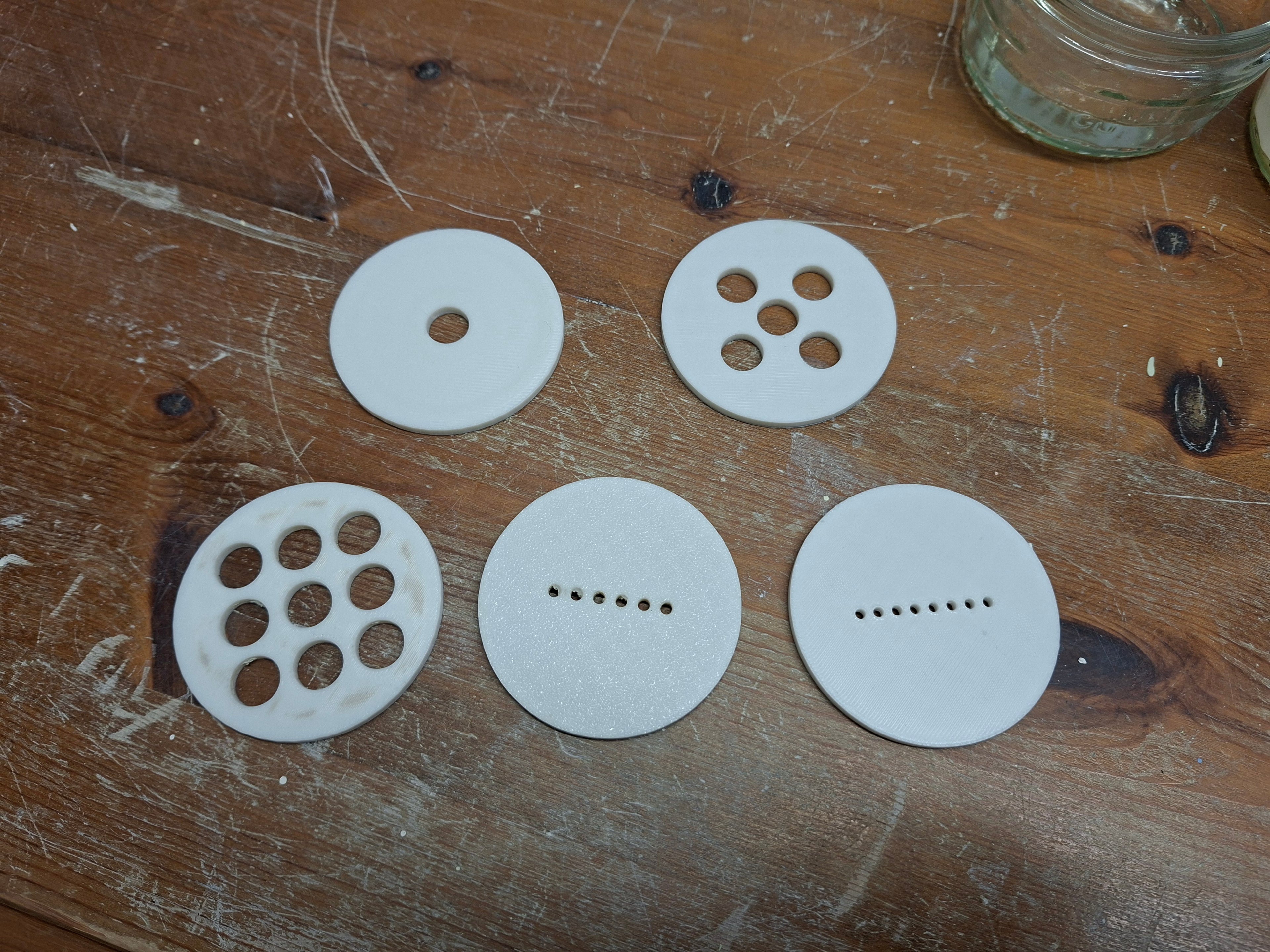Clay Extruder Dies x 5 - 58mm x 3mm