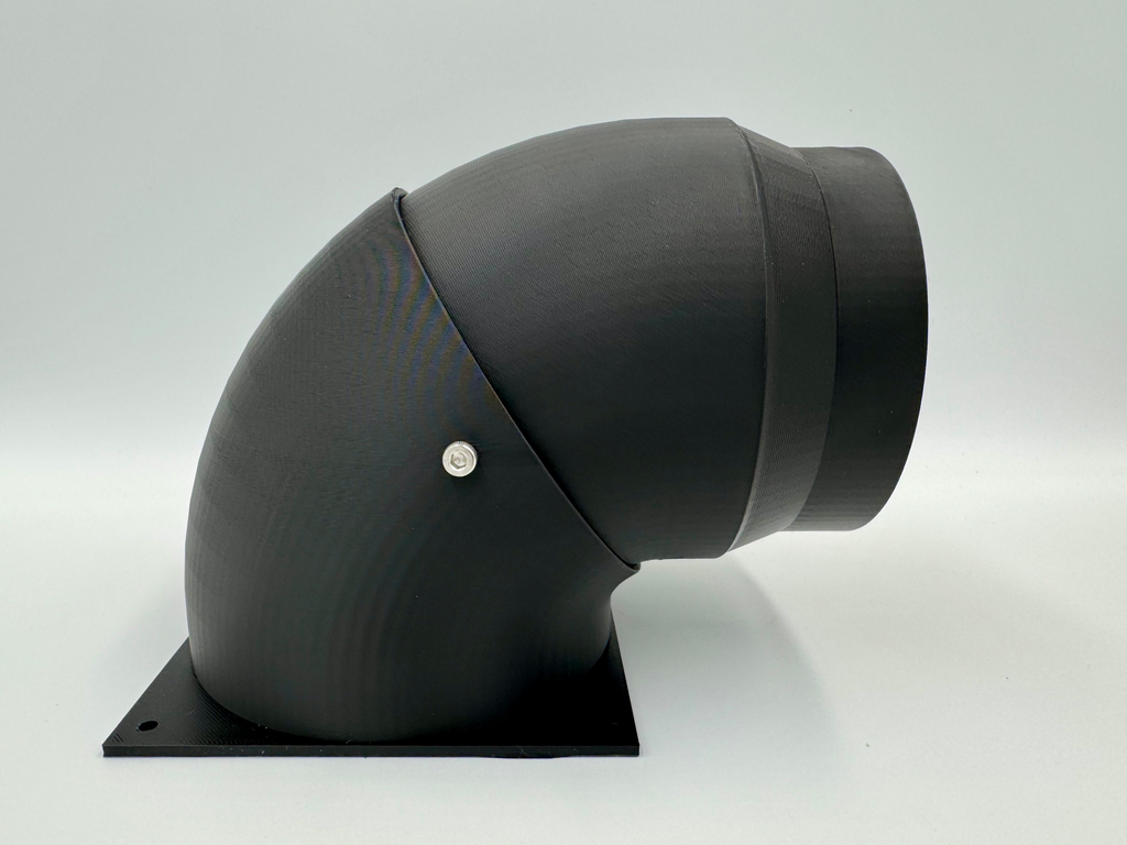 120mm Fan To 100mm Pipe 90 Degree Adaptor