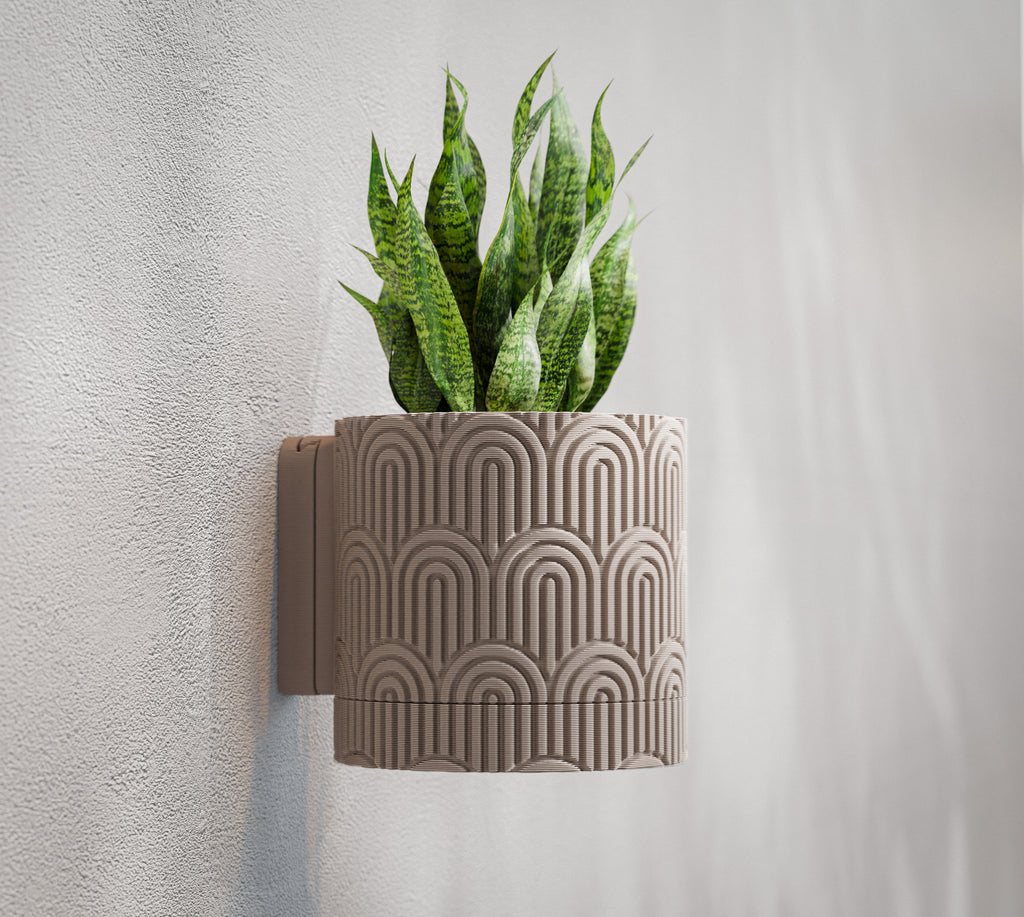 Arc Textured Wall Planter - Art Deco