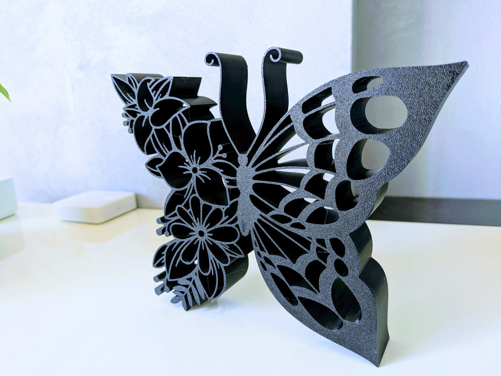 Floral butterfly ornament