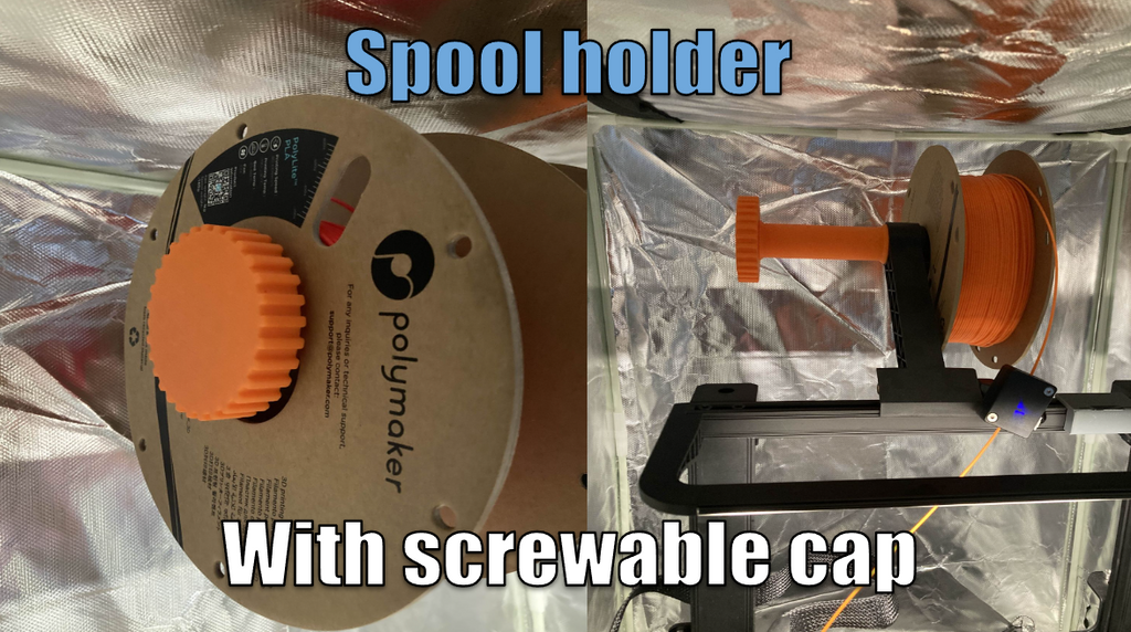 Ender 3 Additional Spool Holder With Screwable Cap