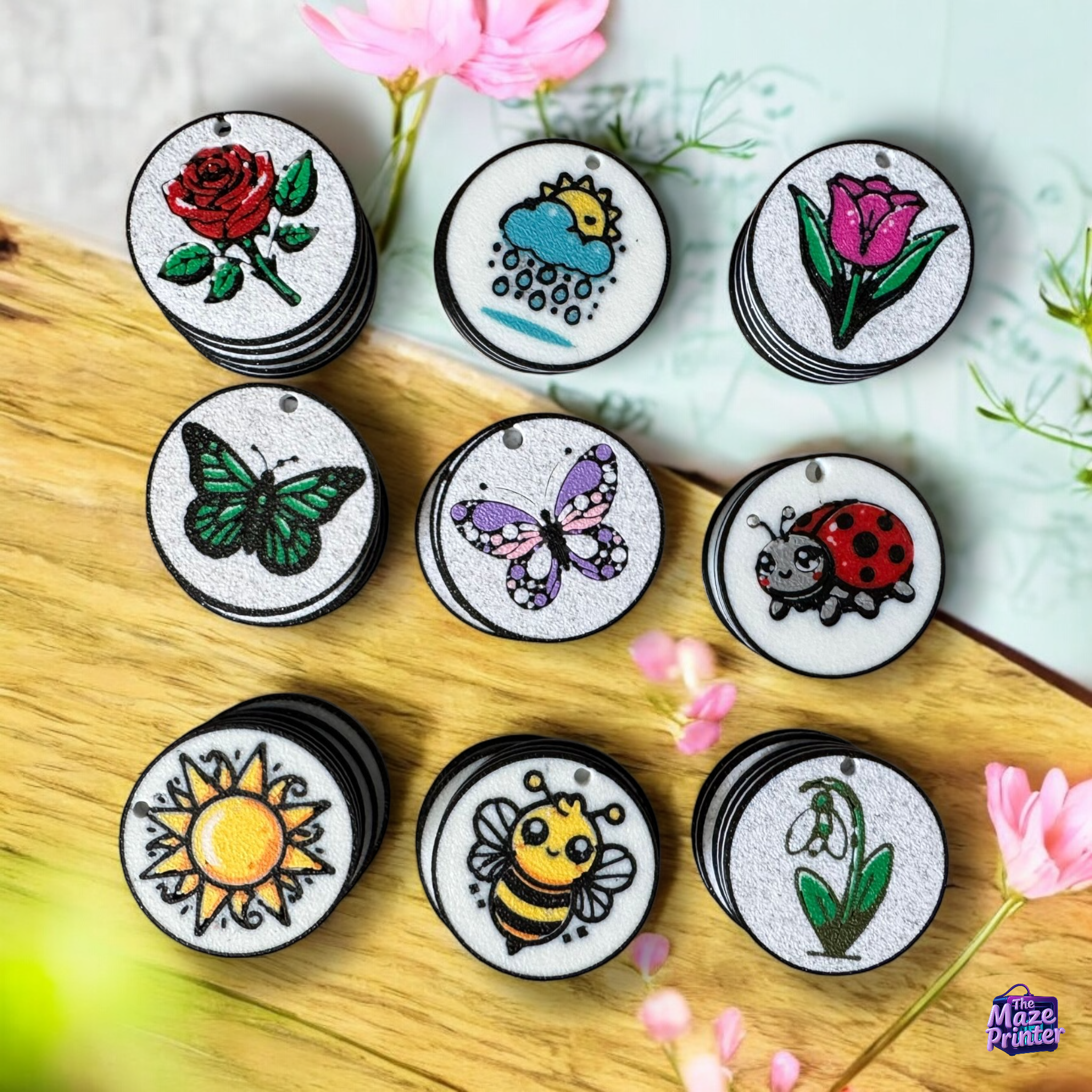 9 Nature Charms for Earrings, Pendants & Keychains