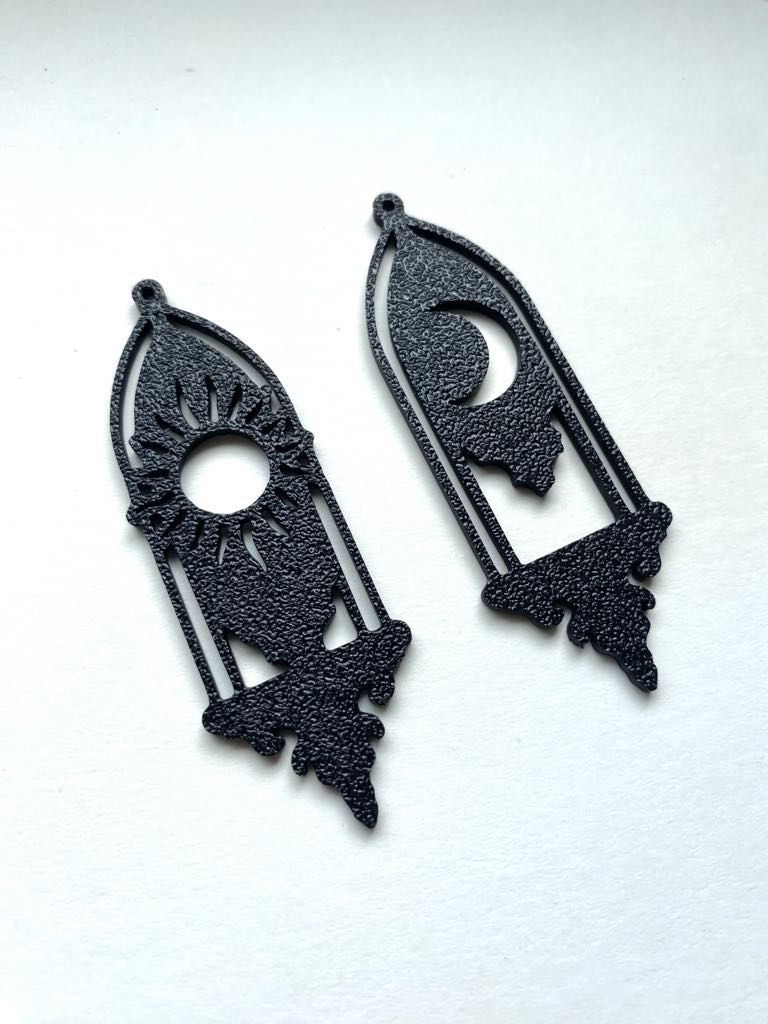 Sun and Moon Gothic Window Earrings