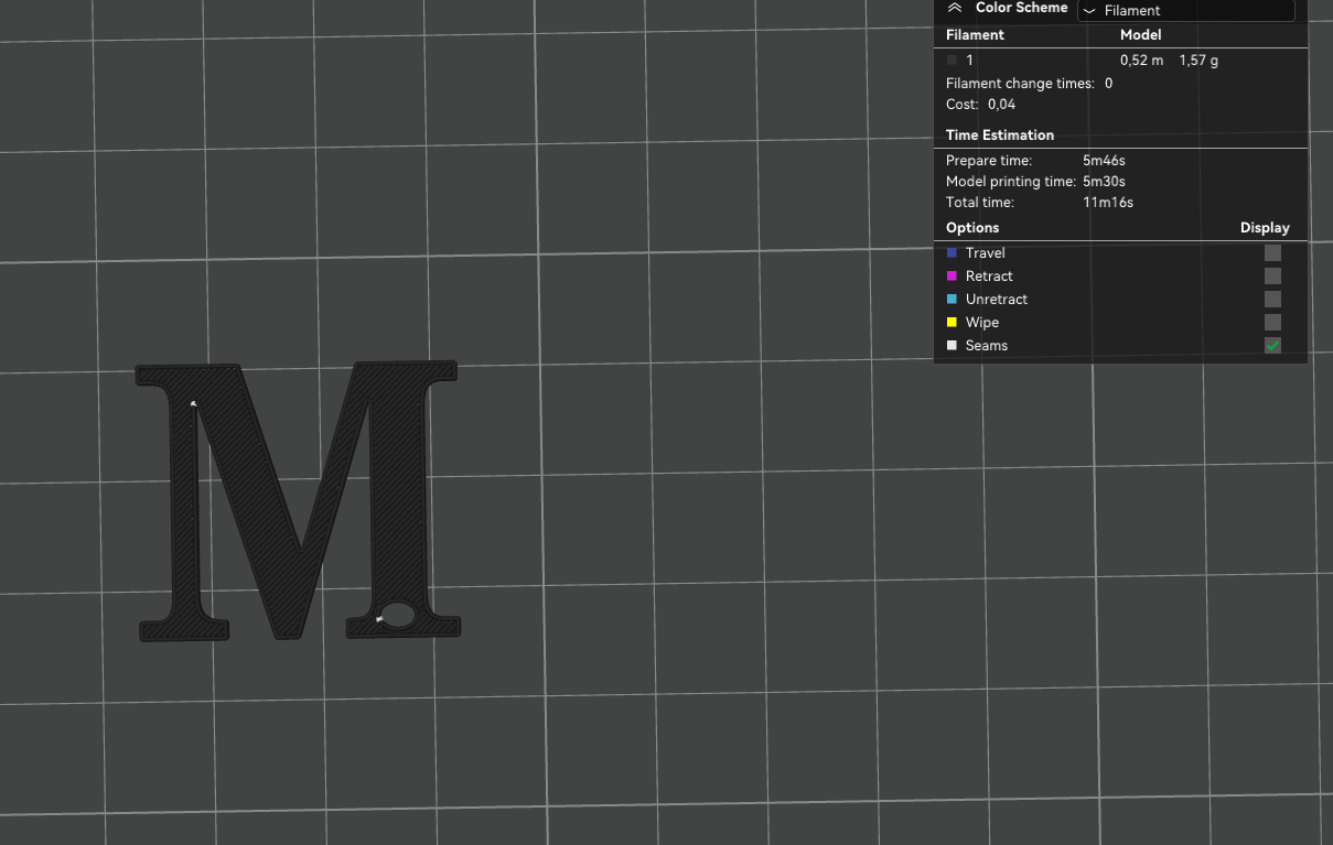 M letter keychain