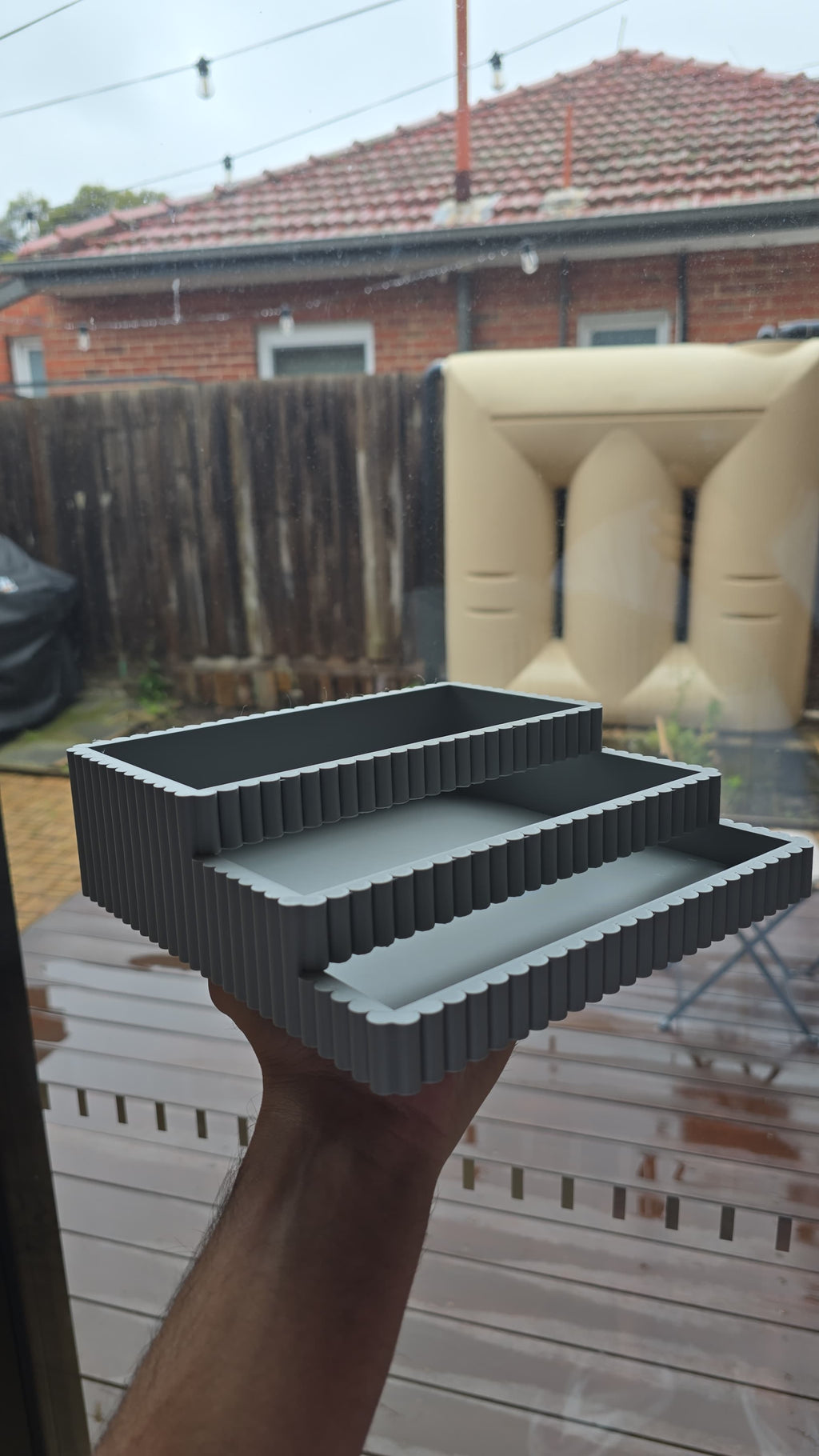 3-Tier Ribbed Vanity Organizer