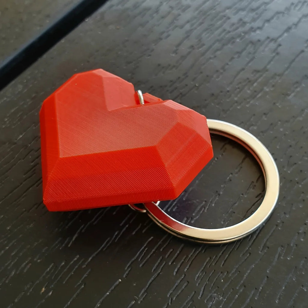 Low poly heart keychain