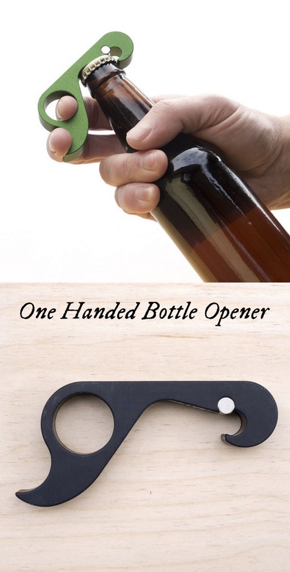 One hand bottle opener keychain