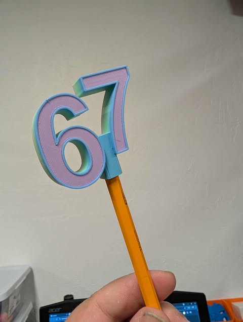 Six Seven Pencil Topper