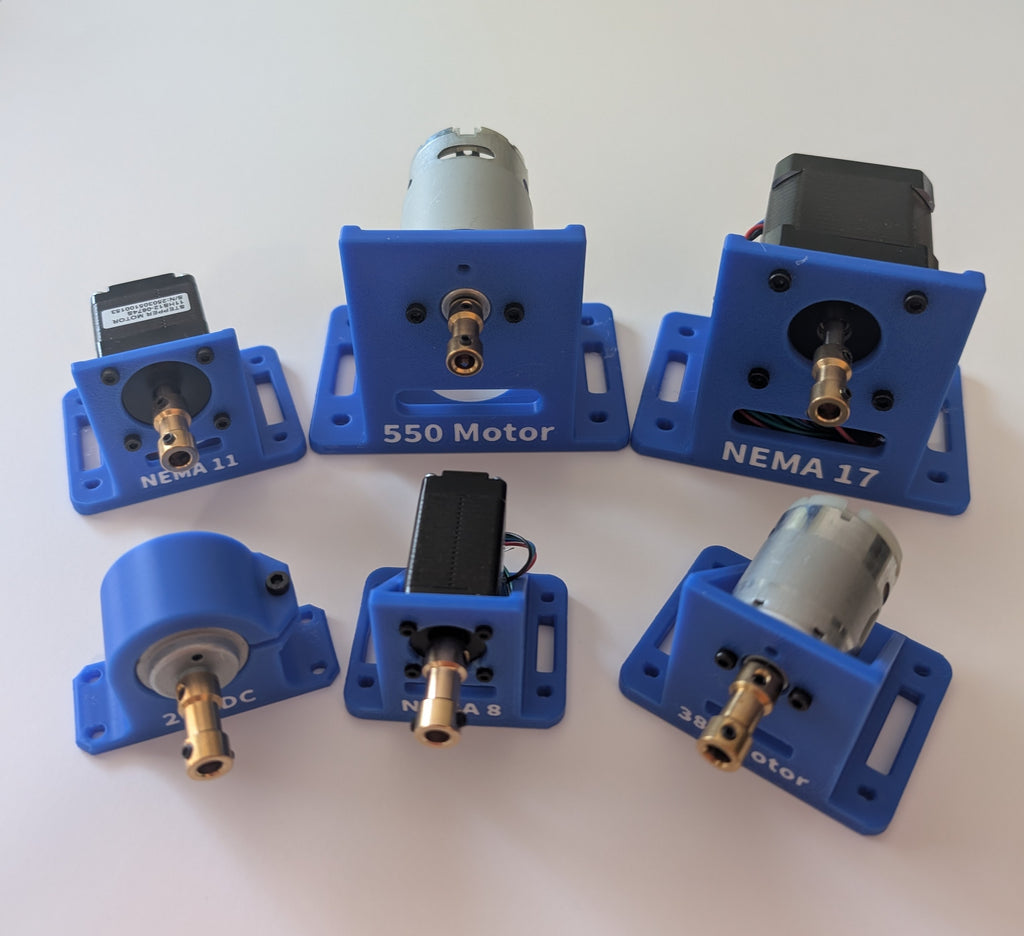 Various Stepper and DC Motor Mounts/Stands