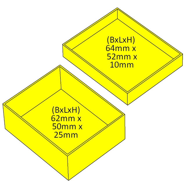 small box with lid 62mm x 50mm x 23mm