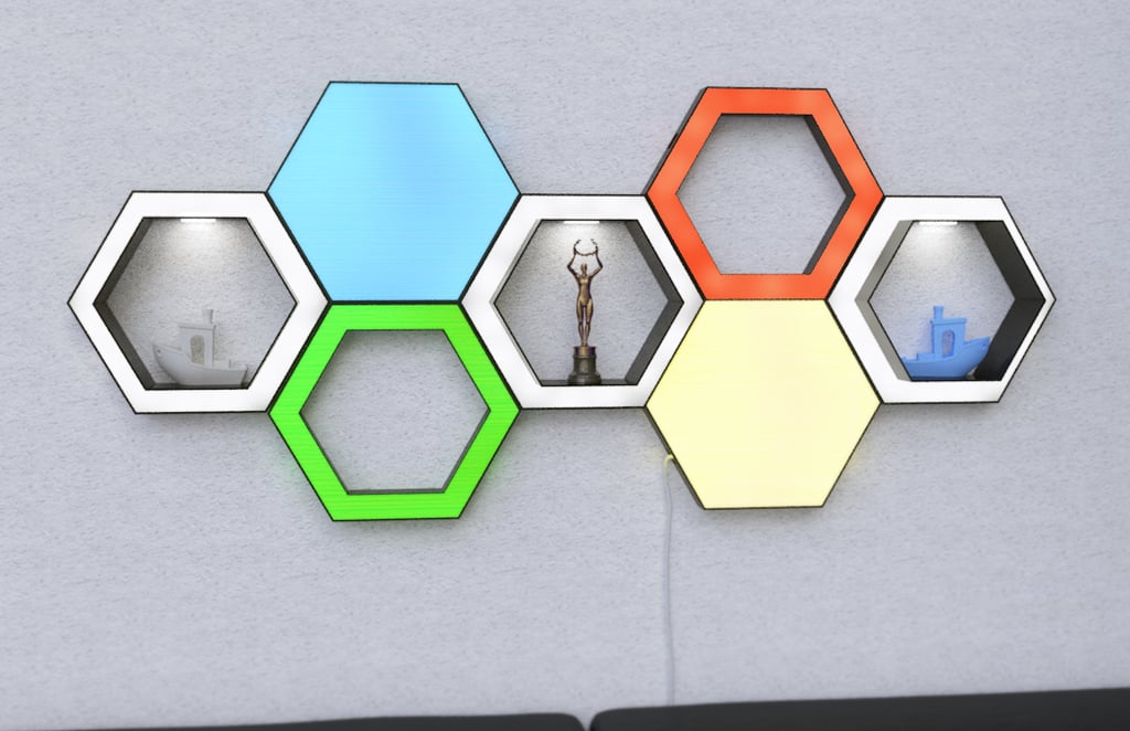 LED Hexagon Panels and Shelfs