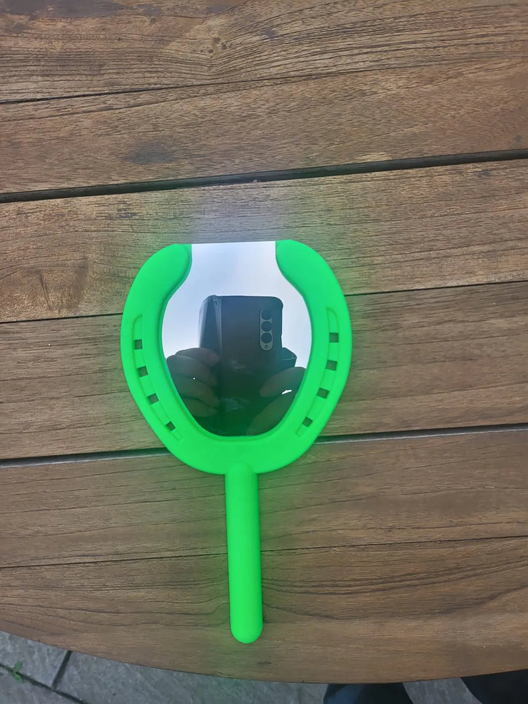 Horse shoe hand mirror