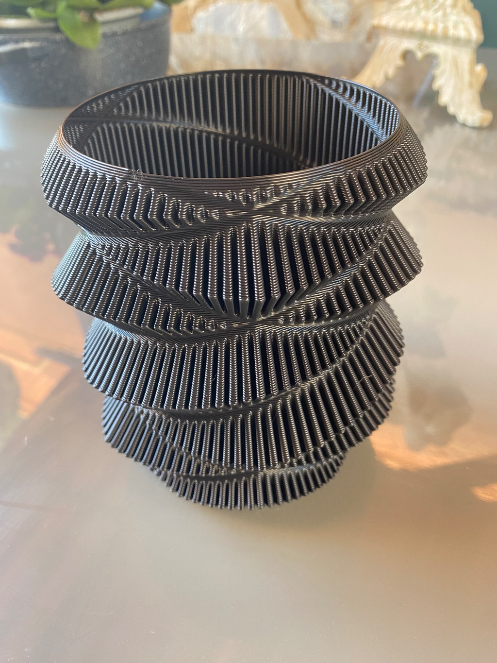 Double Helix Vase with Fins.