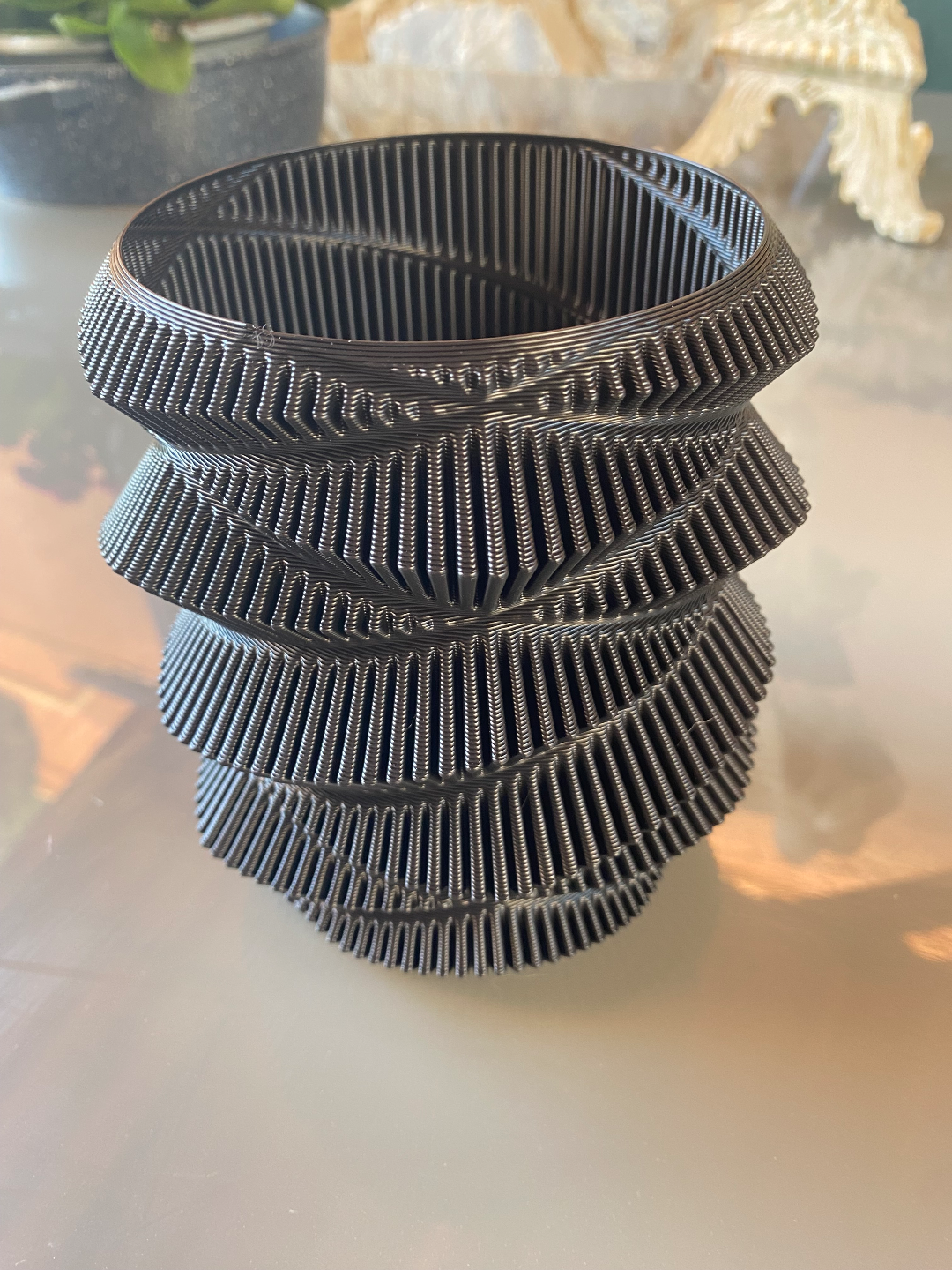 Double Helix Vase with Fins.