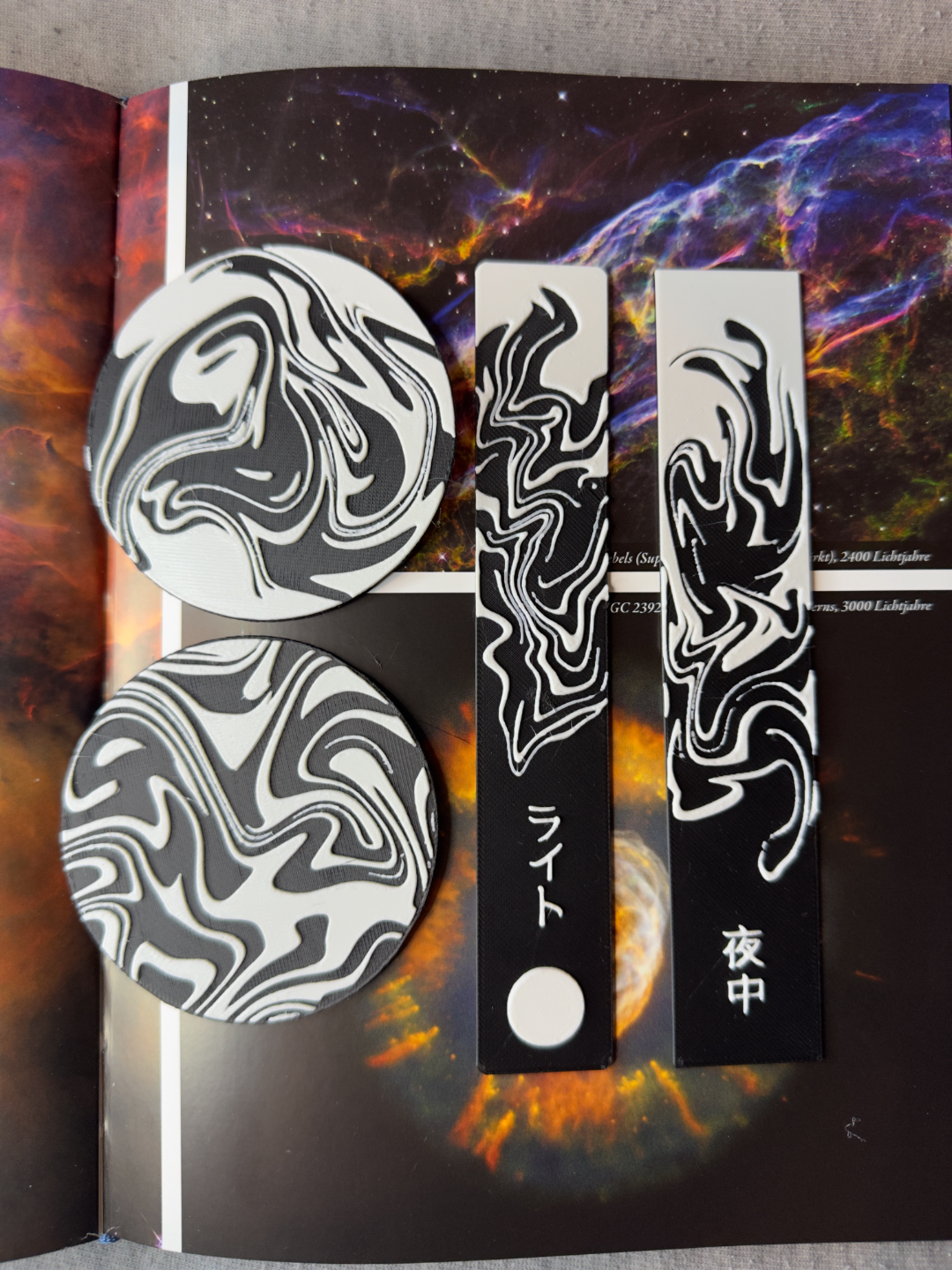 Galactic Swirls - Bookmark and Coaster Hueforge
